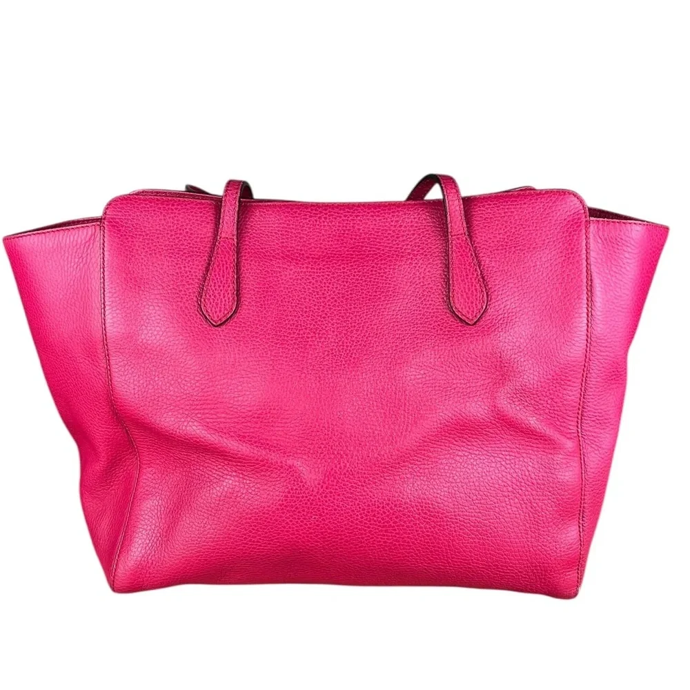 GUCCI PINK SWING TOTE 354408 pebbled leather Shopper Travel Work Everyday Bag EC - Picture 13 of 16